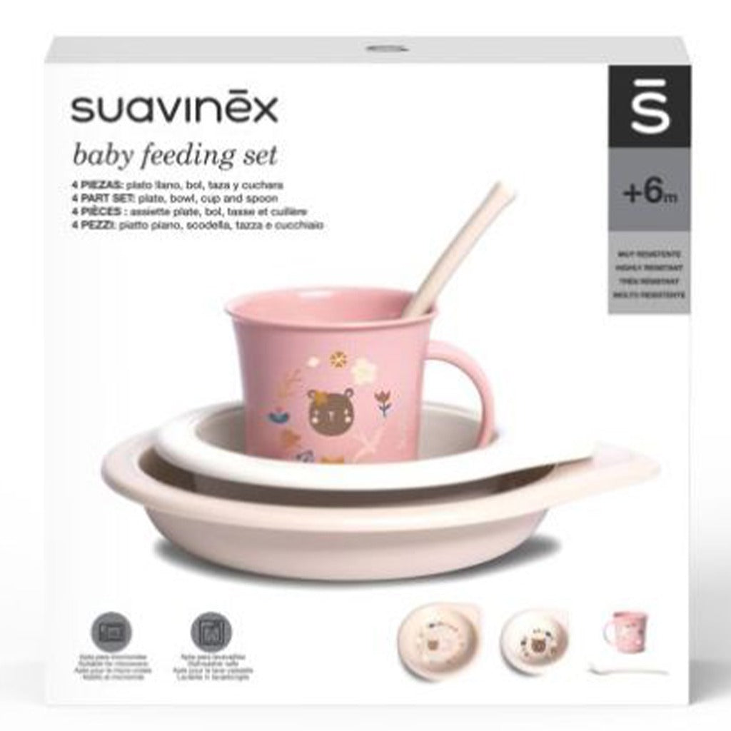 Suavinex Into the Forest Toddler Feeding 4 Piece Set For Baby Girls - Easy Pharmacy LLC