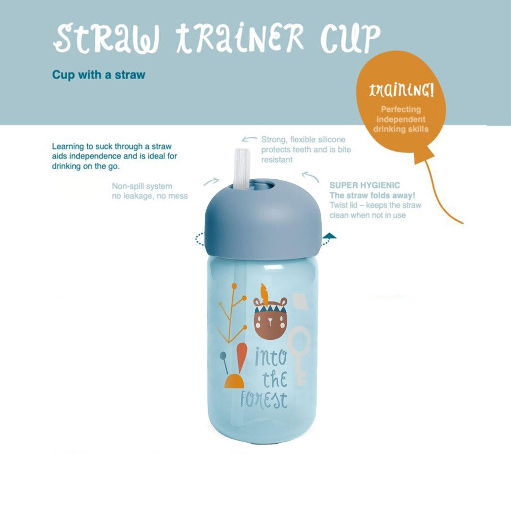 Suavinex Straw Trainer Bottle Forest Blue For Babies L3 - Easy Pharmacy LLC