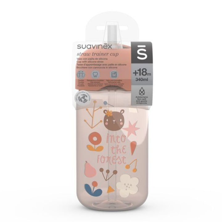 Suavinex Straw Trainer Bottle Forest Pink For Babies L3 - Easy Pharmacy LLC