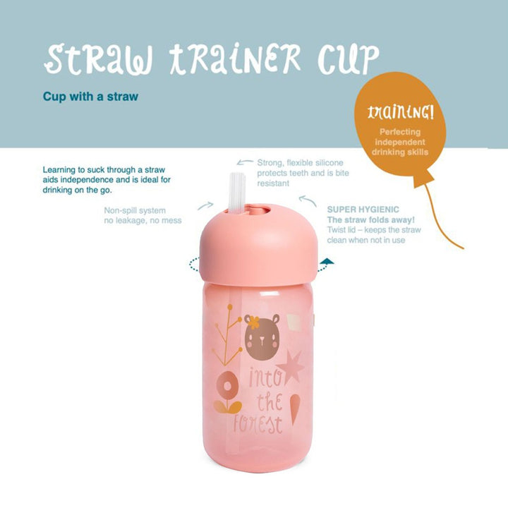 Suavinex Straw Trainer Bottle Forest Pink For Babies L3 - Easy Pharmacy LLC