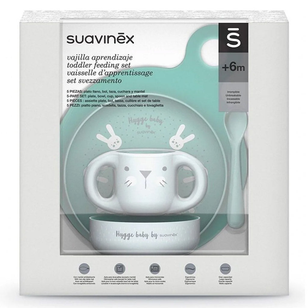 Suavinex Hygge Baby Toddler Feeding 5 Piece Set For 6 Months+ Baby Boy - Easy Pharmacy LLC