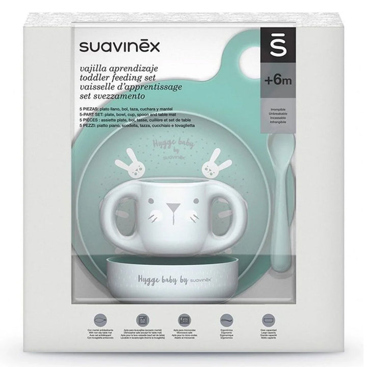 Suavinex Hygge Baby Toddler Feeding 5 Piece Set For 6 Months+ Baby Boy - Easy Pharmacy LLC