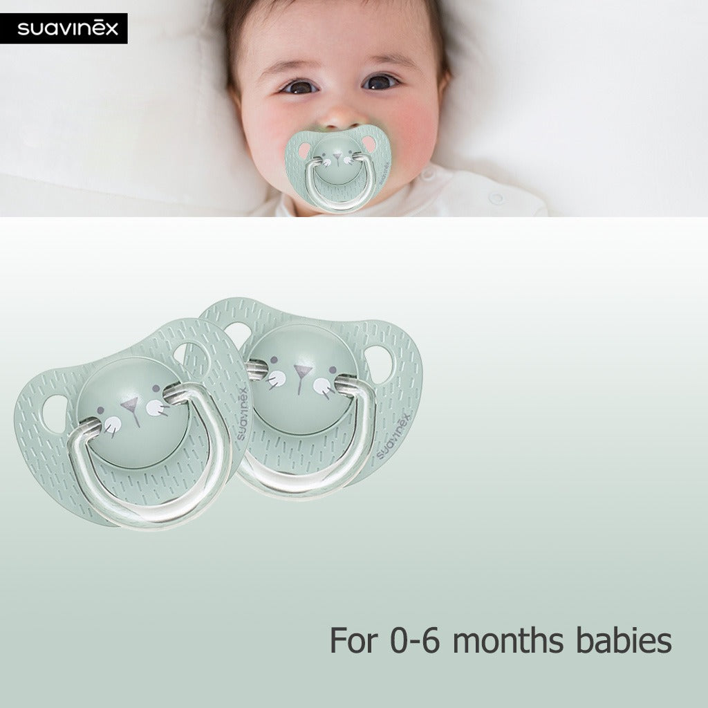 Suavinex Evolution Anatomical Soother Green Whiskers 0-6 Months - Easy Pharmacy LLC