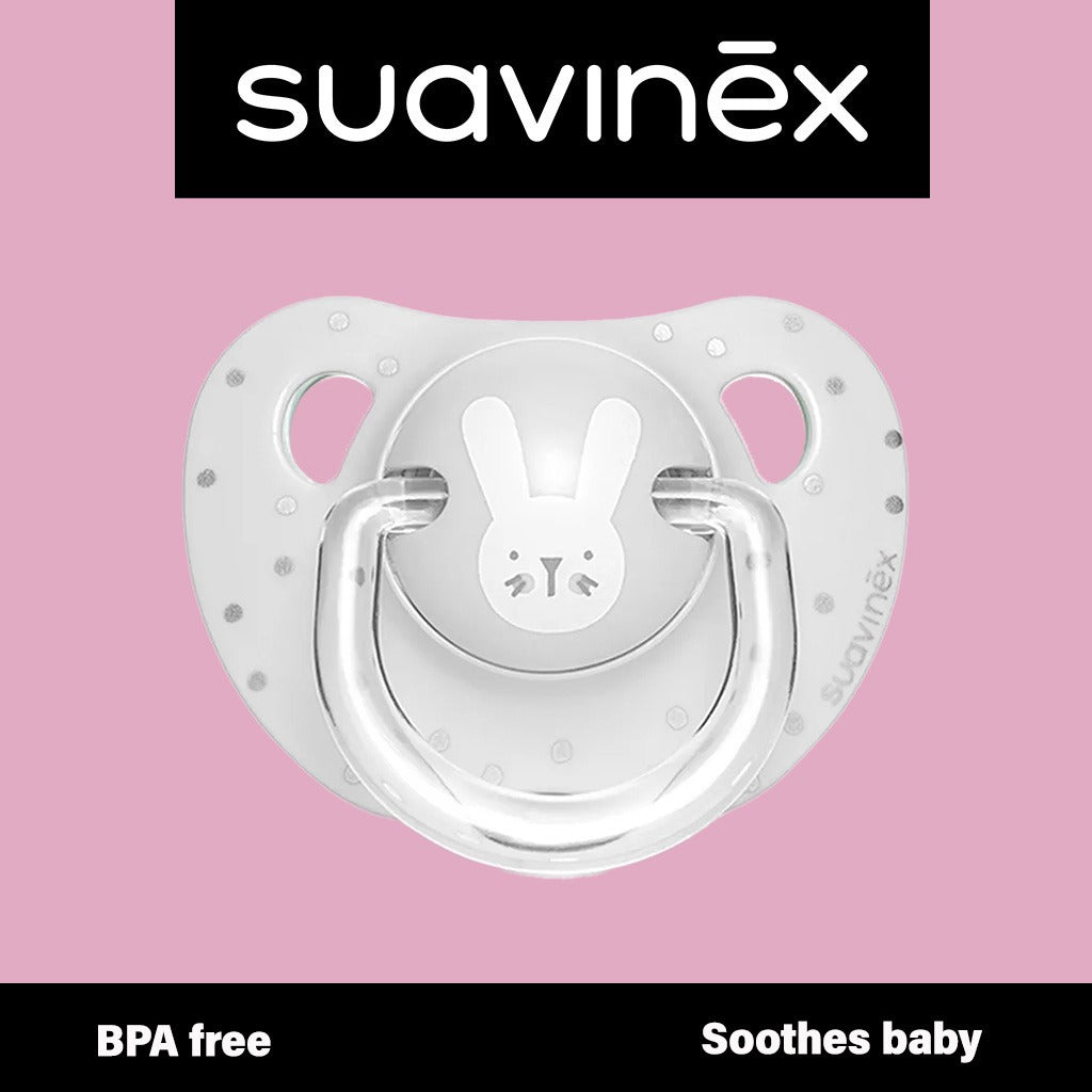 Suavinex Evolution Anatomical Soother For 0-6 Months Baby, Grey Rabbit - Easy Pharmacy LLC