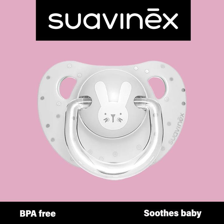 Suavinex Evolution Anatomical Soother For 0-6 Months Baby, Grey Rabbit - Easy Pharmacy LLC