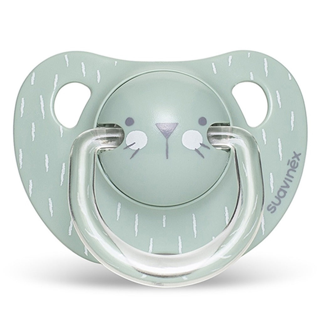 Suavinex Evolution Anatomical Soother For 6-18 Months Baby, Whiskers - Green - Easy Pharmacy LLC