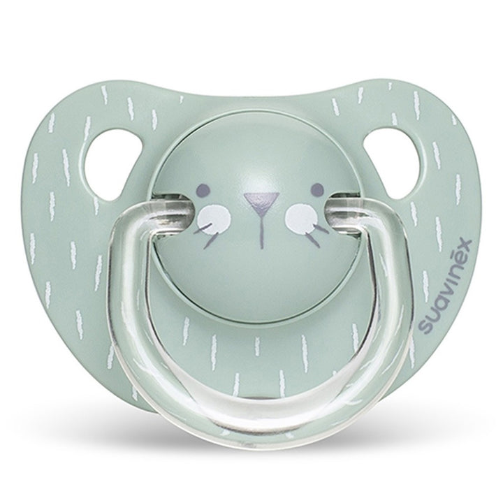 Suavinex Evolution Anatomical Soother For 6-18 Months Baby, Whiskers - Green - Easy Pharmacy LLC