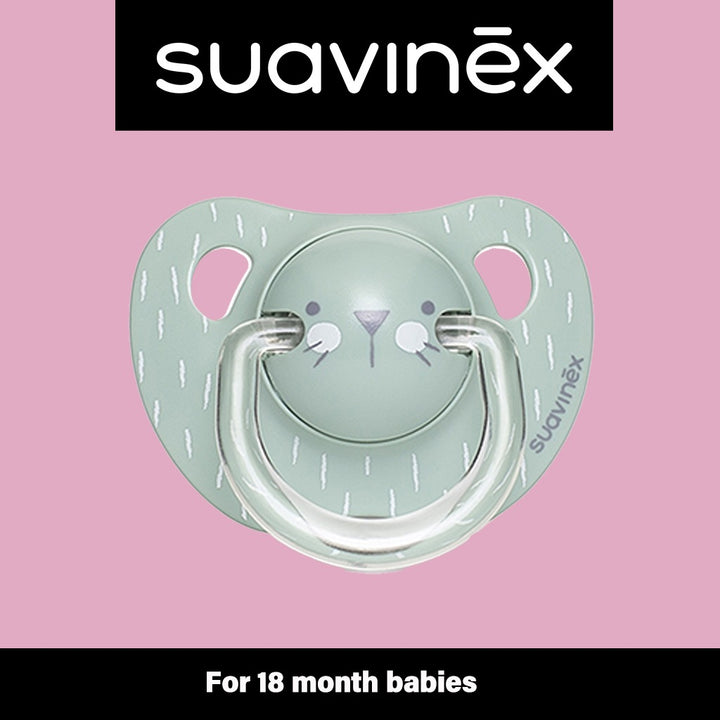 Suavinex Evolution Anatomical Soother Green Whiskers 18 Months - Easy Pharmacy LLC