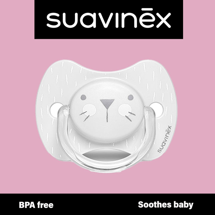 Suavinex Premium Physiological Soother Grey Whiskers 0-6 Month Babies - Easy Pharmacy LLC