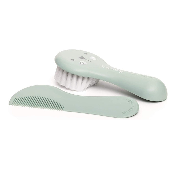 Suavinex Hygge Soft Bristles Brush & Comb Set For 0 Months+ Baby - Green, Pack of 2 Pieces - Easy Pharmacy LLC