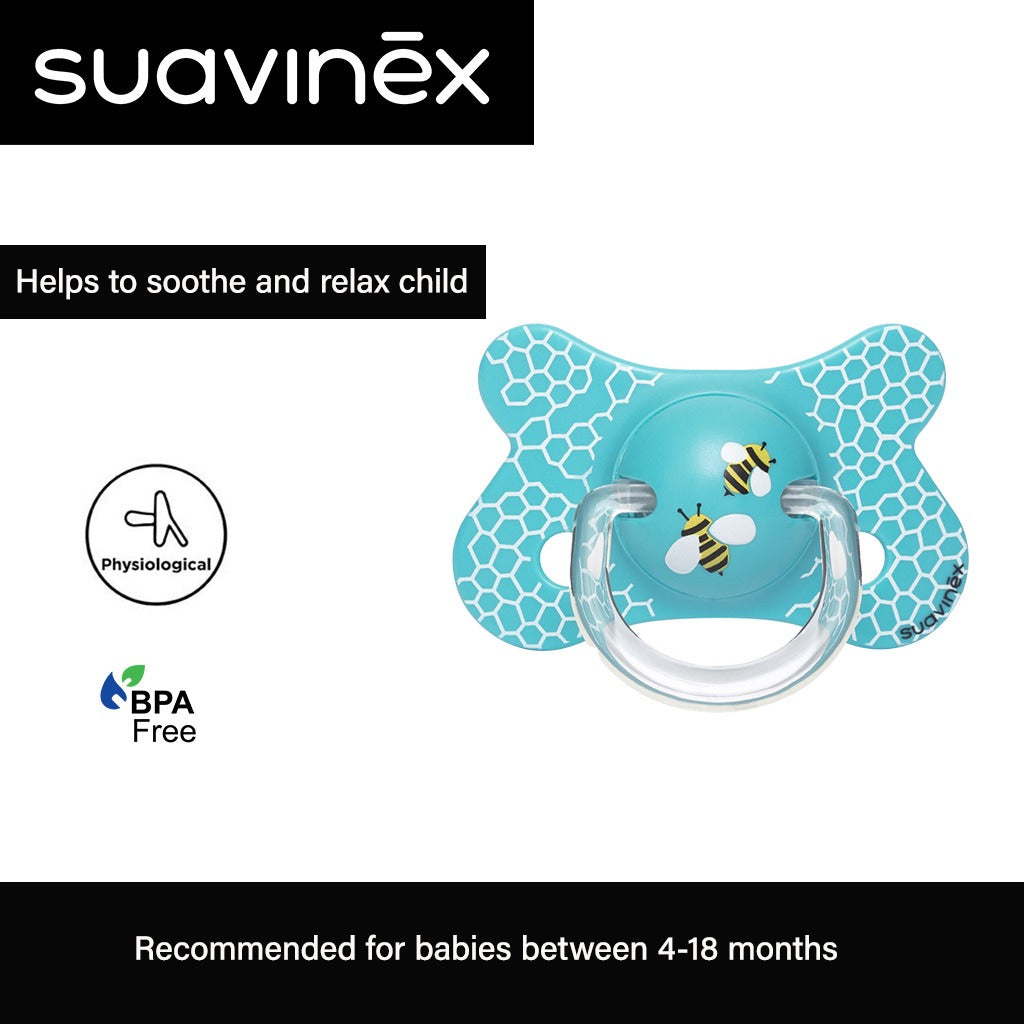 Suavinex Fusion Soother Anatomical Honeycomb Blue For 4-18 Month Babies - Easy Pharmacy LLC