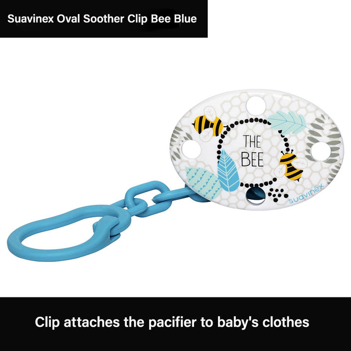 Suavinex Oval Soother Clip Bee Blue For Babies - Easy Pharmacy LLC