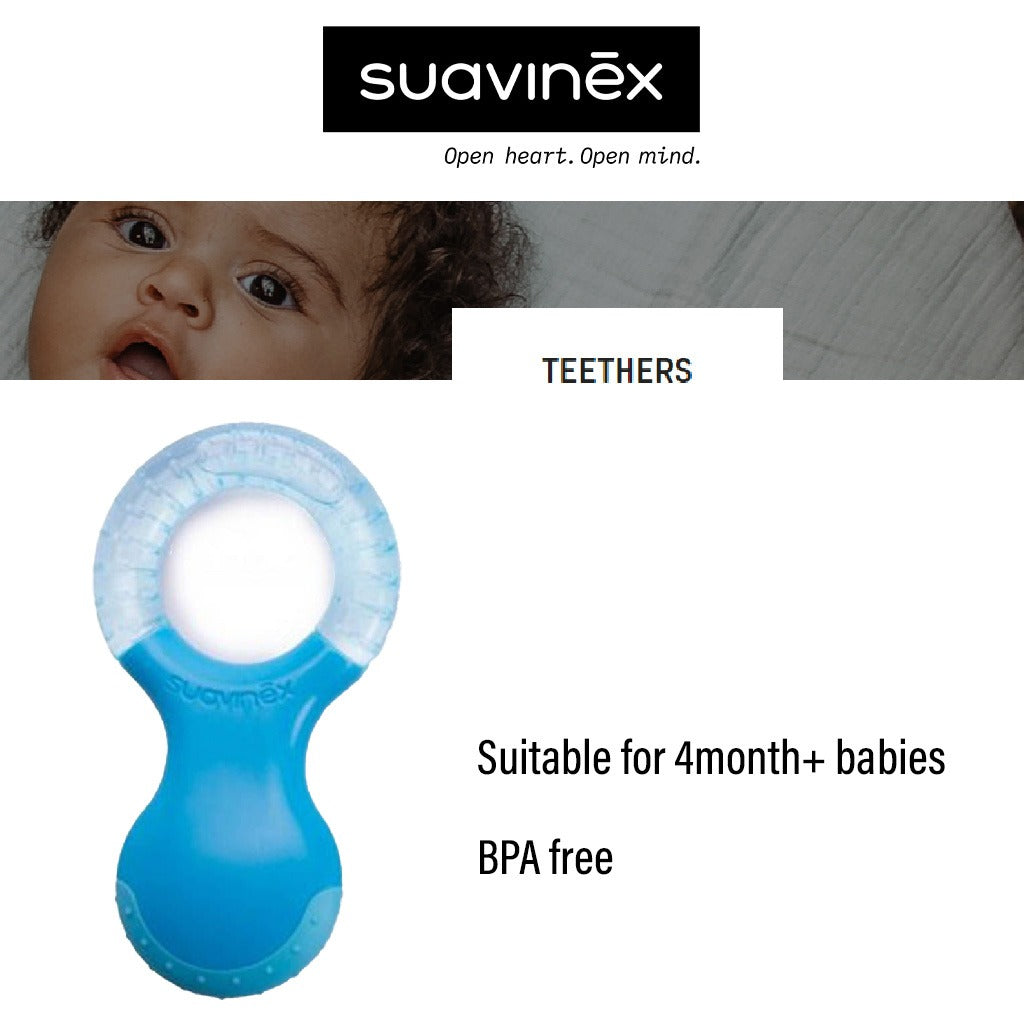Suavinex Step 2 Teething Ring For 4 Months+ Baby - Blue - Easy Pharmacy LLC
