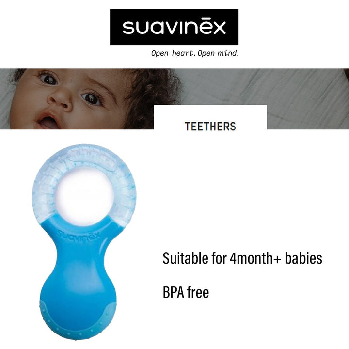 Suavinex Step 2 Teething Ring For 4 Months+ Baby - Blue - Easy Pharmacy LLC