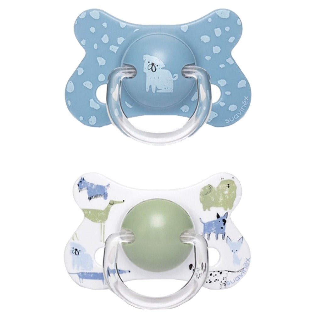 Suavinex Physiological Fusion Soother For 18+ Months Baby - Dogs Blue Green, Pack of 2's - Easy Pharmacy LLC