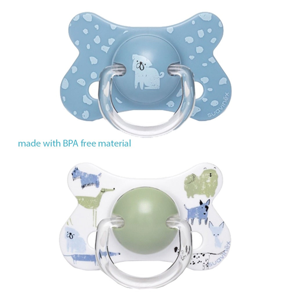 Suavinex Physiological Fusion Soother For 18+ Months Baby - Dogs Blue Green, Pack of 2's - Easy Pharmacy LLC