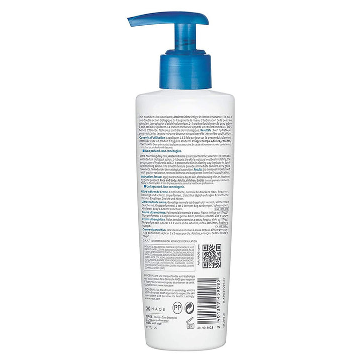 Bioderma Atoderm Ultra-Nourishing Body Moisturiser Cream For Normal Skin And Dry Sensitive Skin 200ml - Easy Pharmacy LLC