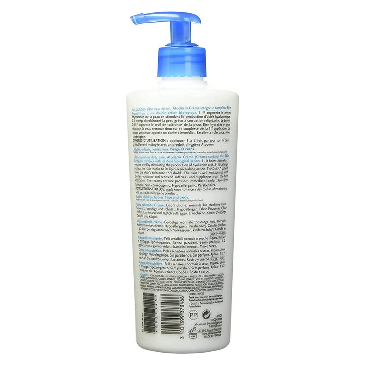 Bioderma Atoderm Ultra-Nourishing Body Moisturiser Cream For Normal Skin And Dry Sensitive Skin 500ml - Easy Pharmacy LLC