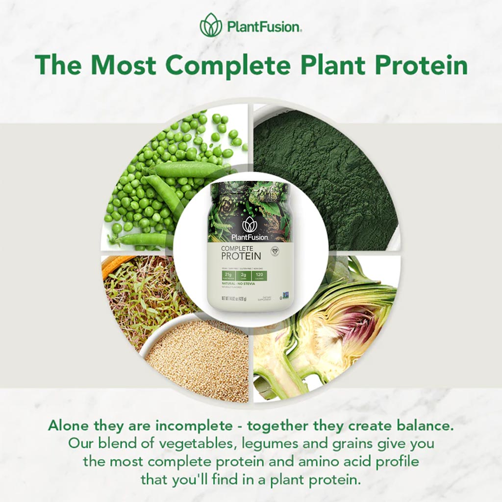 PlantFusion Complete Plant Protein Powder Natural - No Stevia 1Lbs - Easy Pharmacy LLC