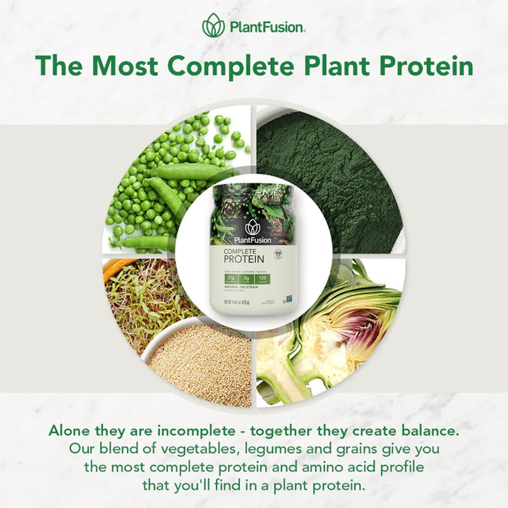 PlantFusion Complete Plant Protein Powder Natural - No Stevia 1Lbs - Easy Pharmacy LLC
