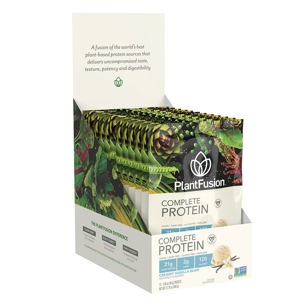 PlantFusion Complete Plant Protein Powder Creamy Vanilla Bean 30g 12's - Easy Pharmacy LLC