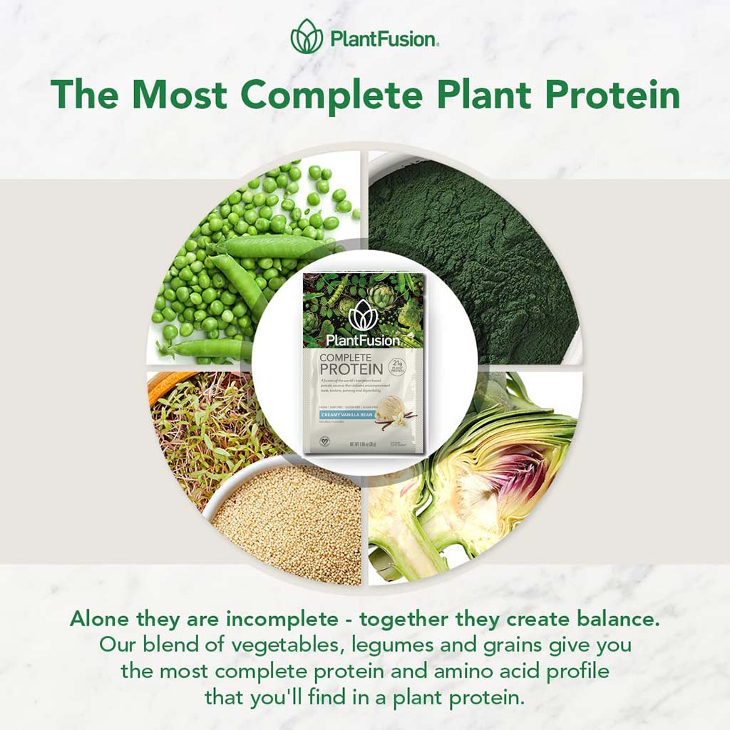 PlantFusion Complete Plant Protein Powder Creamy Vanilla Bean 30g 12's - Easy Pharmacy LLC