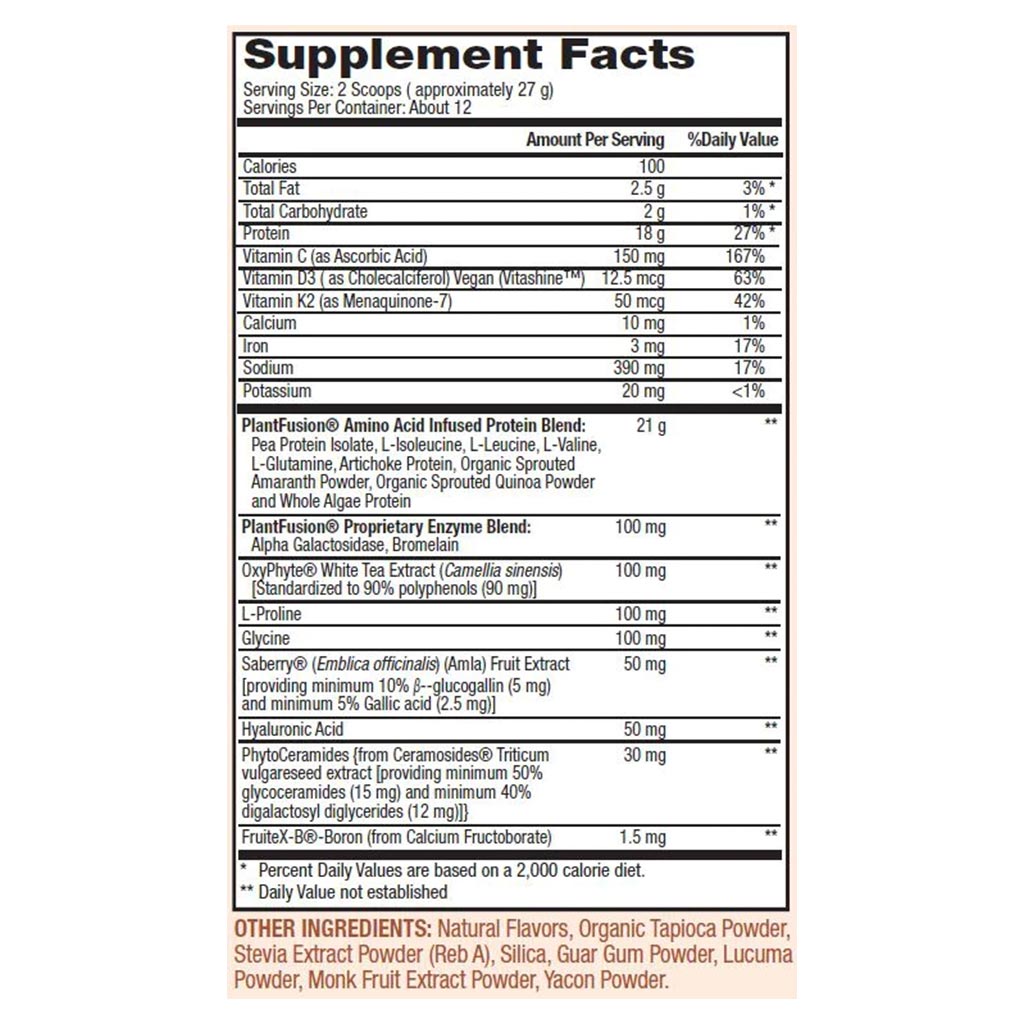 PlantFusion Complete Plant Collagen Builder Powder Creamy Vanilla Bean 324g - Easy Pharmacy LLC