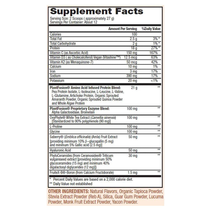 PlantFusion Complete Plant Collagen Builder Powder Creamy Vanilla Bean 324g - Easy Pharmacy LLC