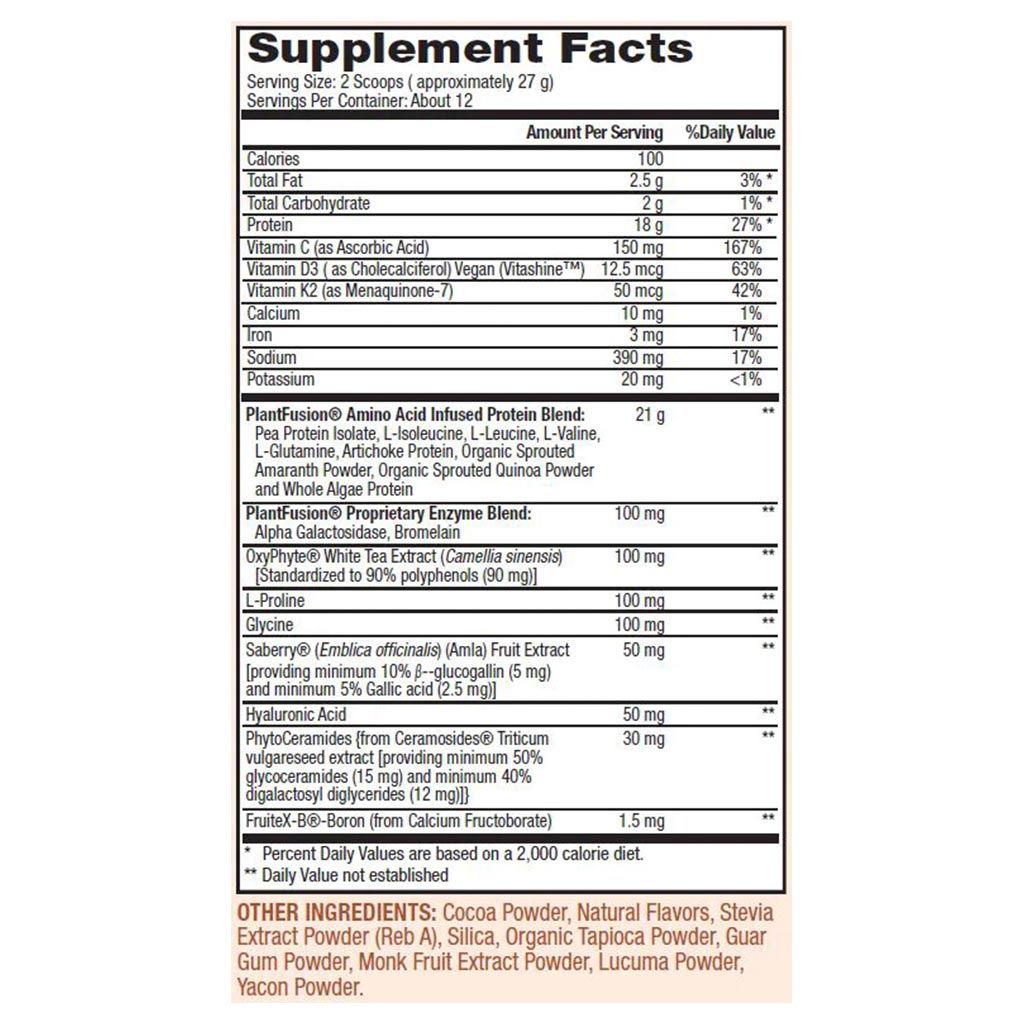 PlantFusion Complete Plant Collagen Powder Chocolate 324g - Easy Pharmacy LLC
