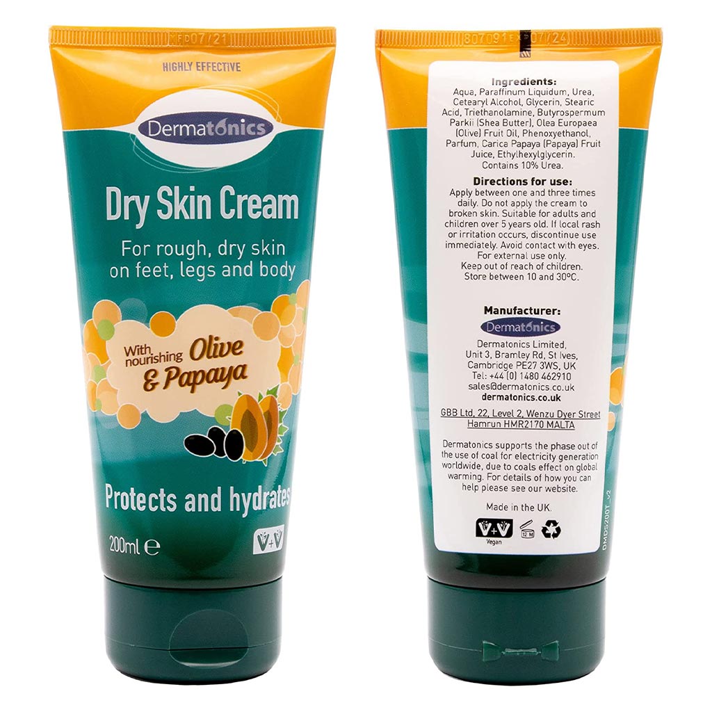 Dermatonics Dry Skin Cream With Nourishing Olive And Papaya 200ml - Easy Pharmacy LLC