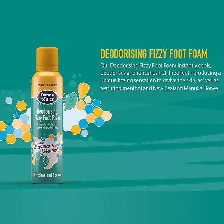 Dermatonics Deodorizing Fizzy Foot Foam With Manuka Honey And Menthol 150ml - Easy Pharmacy LLC