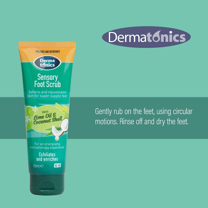 Dermatonics Sensory Foot Scrub With Lime Oil And Coconut Shell 125ml - Easy Pharmacy LLC