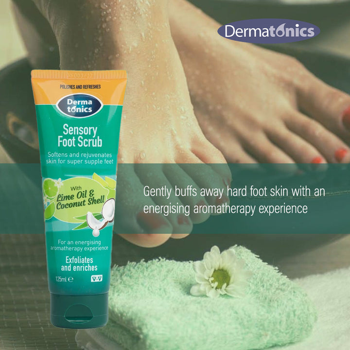 Dermatonics Sensory Foot Scrub With Lime Oil And Coconut Shell 125ml - Easy Pharmacy LLC