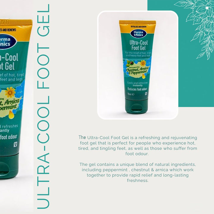 Dermatonics Natural Care Ultra-Cool Foot Gel For Tired & Heavy Feet & Legs 70ml - Easy Pharmacy LLC