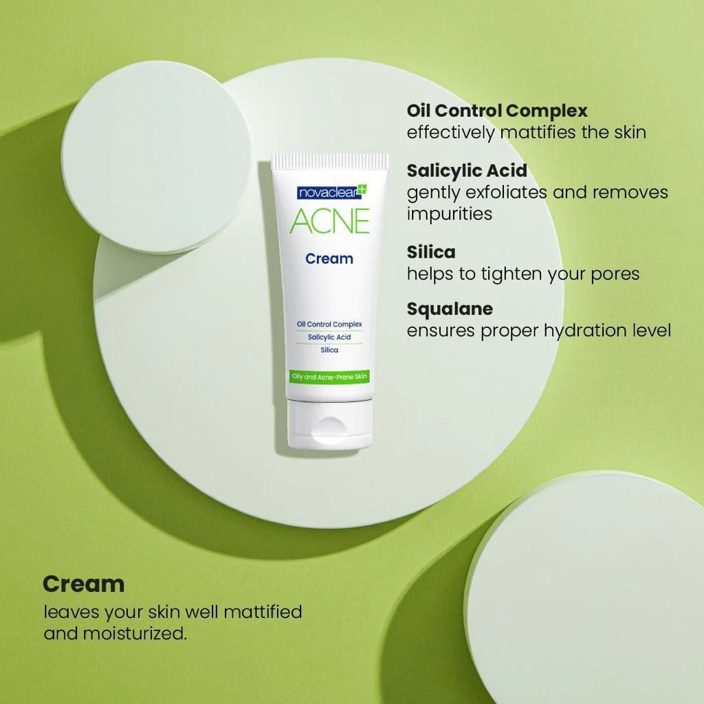Novaclear Acne Cream With Salicylic Acid For Oily And Acne Prone Skin 40ml - Easy Pharmacy LLC