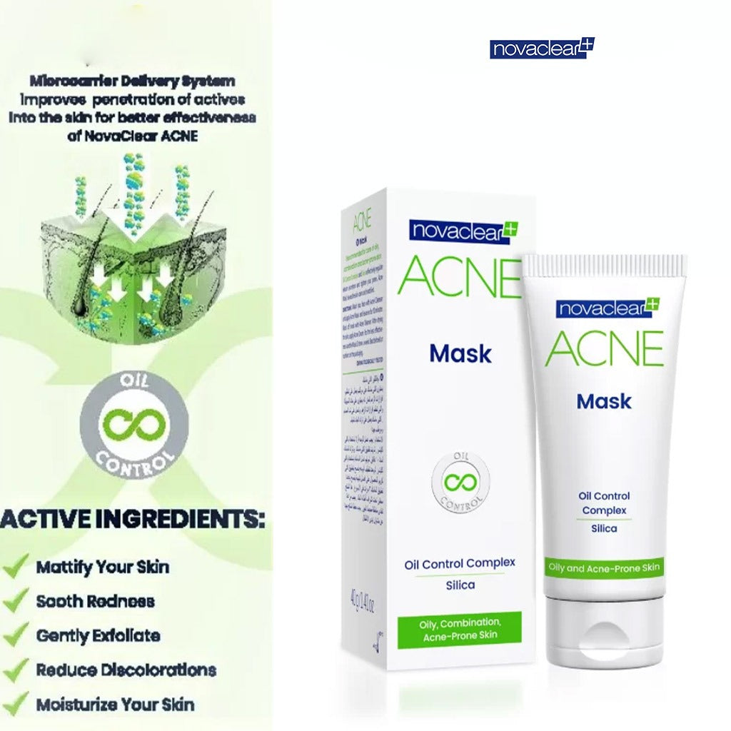 Novaclear Oil Control Mattifying Acne Mask For Oily, Acne-Prone and Combination Skin 40g - Easy Pharmacy LLC