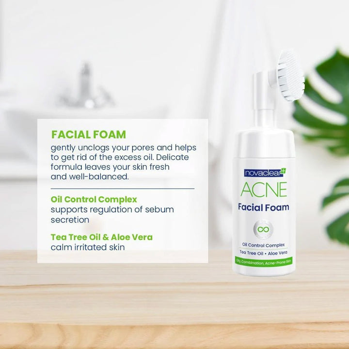Novaclear Acne Oil Control Facial Foam Cleanser For Oily, Acne-Prone and Combination Skin 100ml - Easy Pharmacy LLC