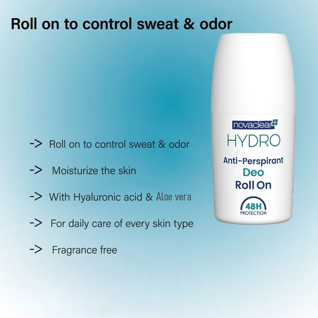 Novaclear Hydro Anti-Perspirant Deo Roll-On With Hyaluronic Acid & Aloe Vera 50ml - Easy Pharmacy LLC