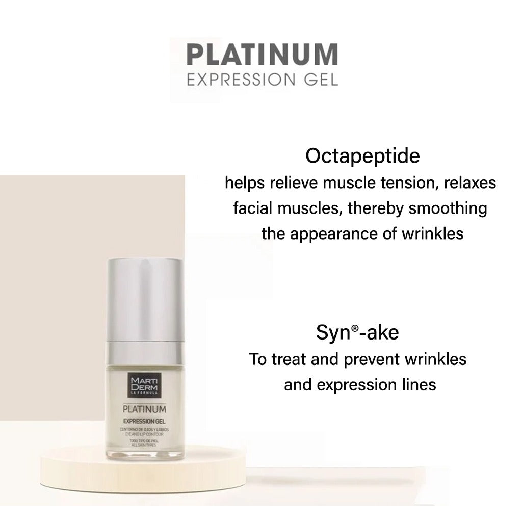 Marti Derm Platinum Expression Eye And Lip Contour Gel 15ml - Easy Pharmacy LLC