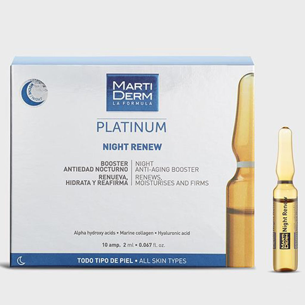 Marti Derm Platinum Night Renew Anti-aging Booster Ampules 10 × 2ml - Easy Pharmacy LLC