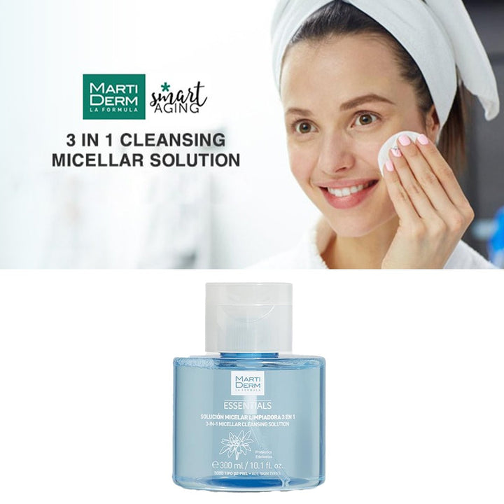 Marti Derm Essentials 3 In 1 Micellar Cleansing Solution 300ml - Easy Pharmacy LLC