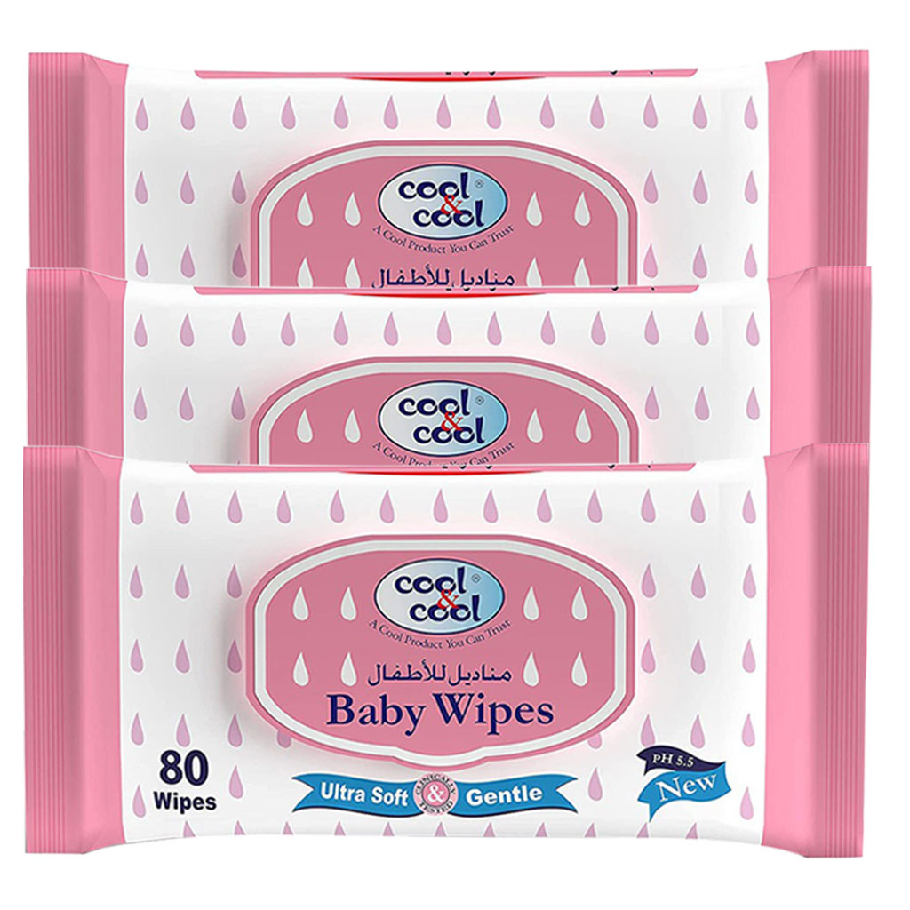 Cool & Cool Baby Wipes 80's 2+1 PROMO PACK - Easy Pharmacy LLC