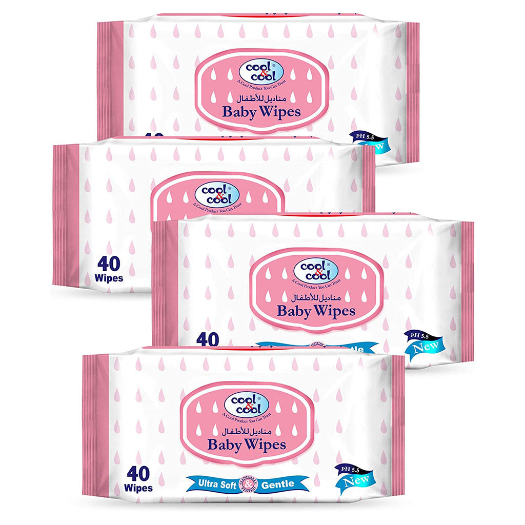 Cool & Cool Baby Wipes 40's Pack of 4's - Easy Pharmacy LLC