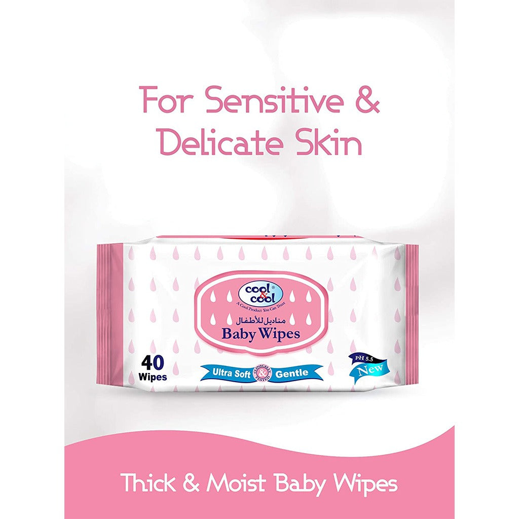 Cool & Cool Baby Wipes 40's Pack of 4's - Easy Pharmacy LLC