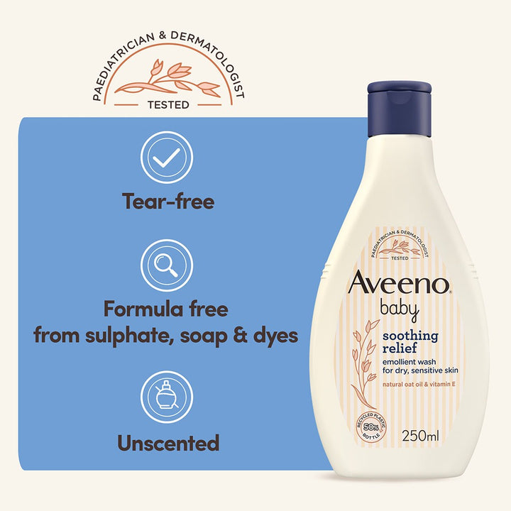 Aveeno Baby Soothing Relief Emollient Wash For Dry, Sensitive Skin 250ml - Easy Pharmacy LLC