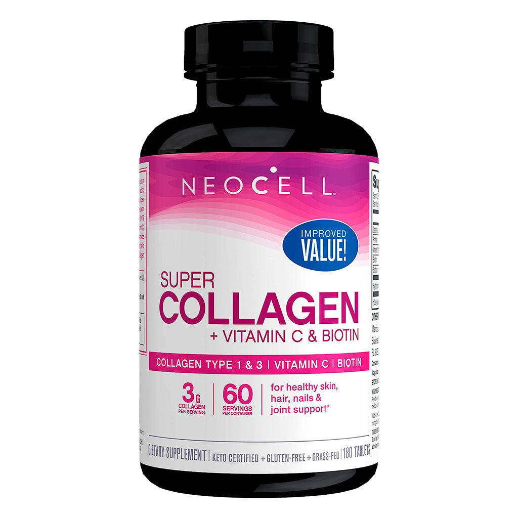 NeoCell Super Collagen + Vitamin C & Biotin Tablets For healthy skin, hair, nails & joints 180's - Easy Pharmacy LLC