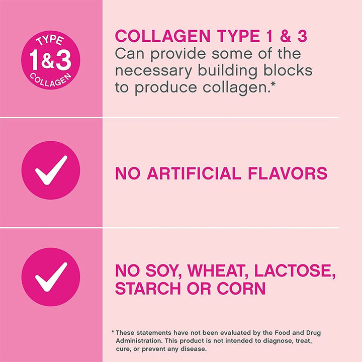 NeoCell Super Collagen Peptide Collagen Type 1 & 3 Powder Berry Lemon Flavor For healthy skin, hair & nails 190g - Easy Pharmacy LLC