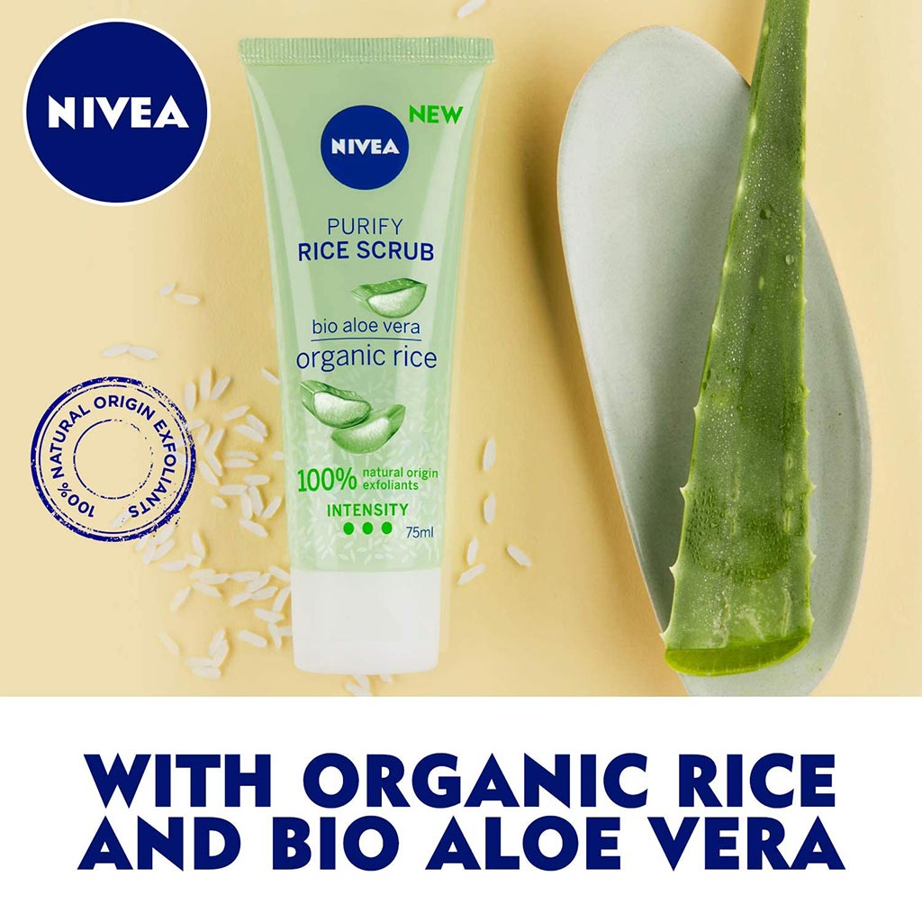 Nivea Purify Organic Rice Scrub For Combination Skin 75ml - Easy Pharmacy LLC
