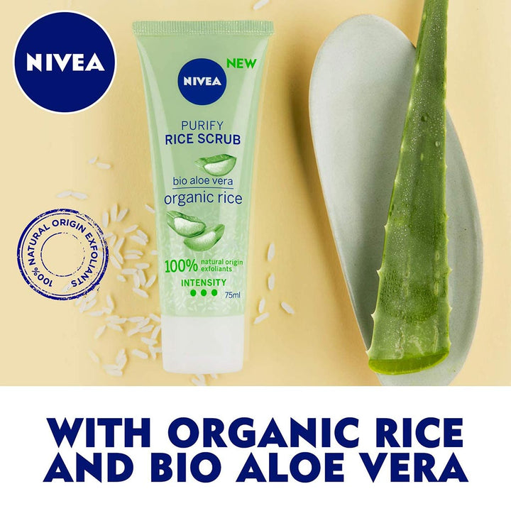 Nivea Purify Organic Rice Scrub For Combination Skin 75ml - Easy Pharmacy LLC