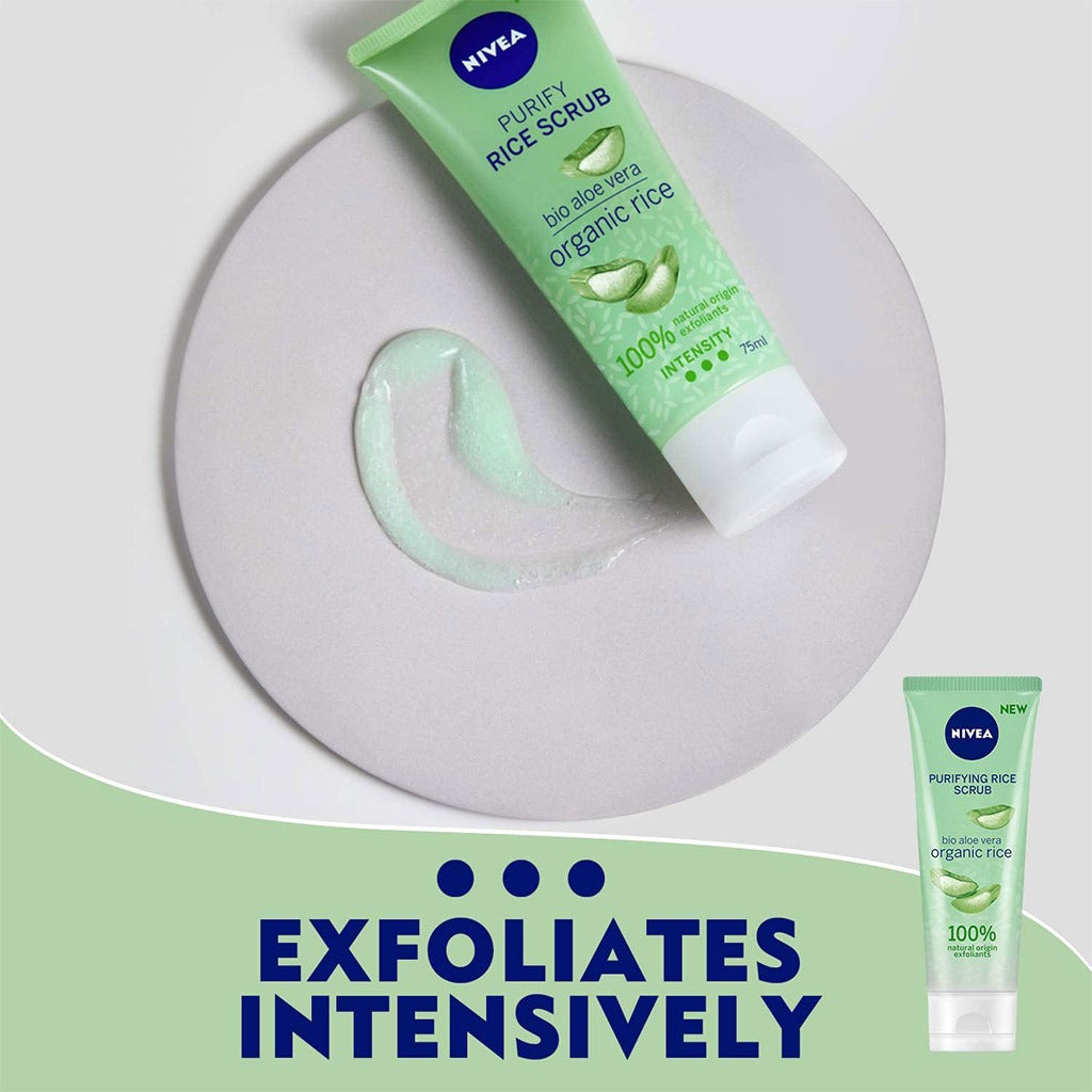 Nivea Purify Organic Rice Scrub For Combination Skin 75ml - Easy Pharmacy LLC